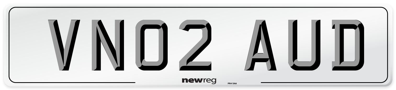 VN02 AUD Number Plate from New Reg